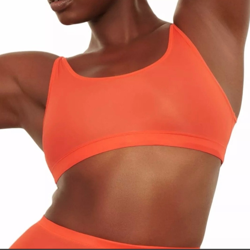 SKIMS Poppy Red Jelly Sheer Scoop-Neck Stretch-Woven Bra sz 4X - Picture 3 of 4